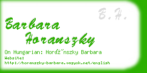 barbara horanszky business card